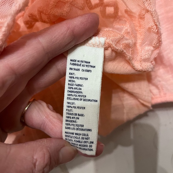 American Eagle Outfitters Peach Embroidered Blouse - Picture 5 of 5